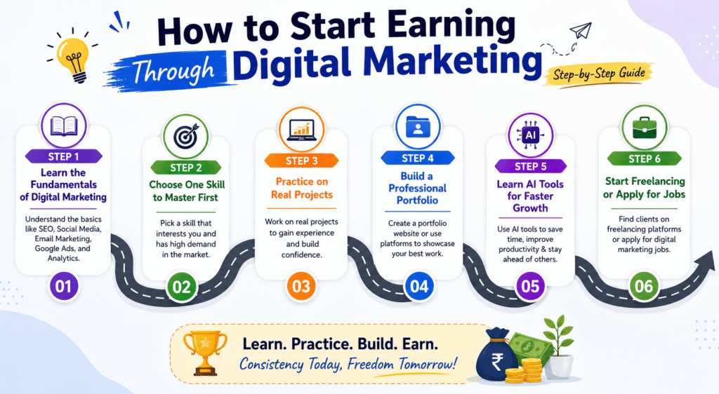 What are the ways of earning in Digital Marketing