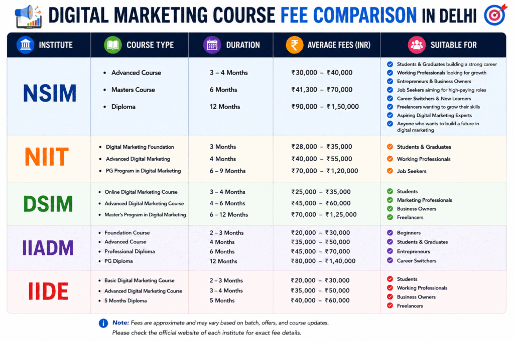 What is the Fees of a Digital Marketing Course in Delhi?