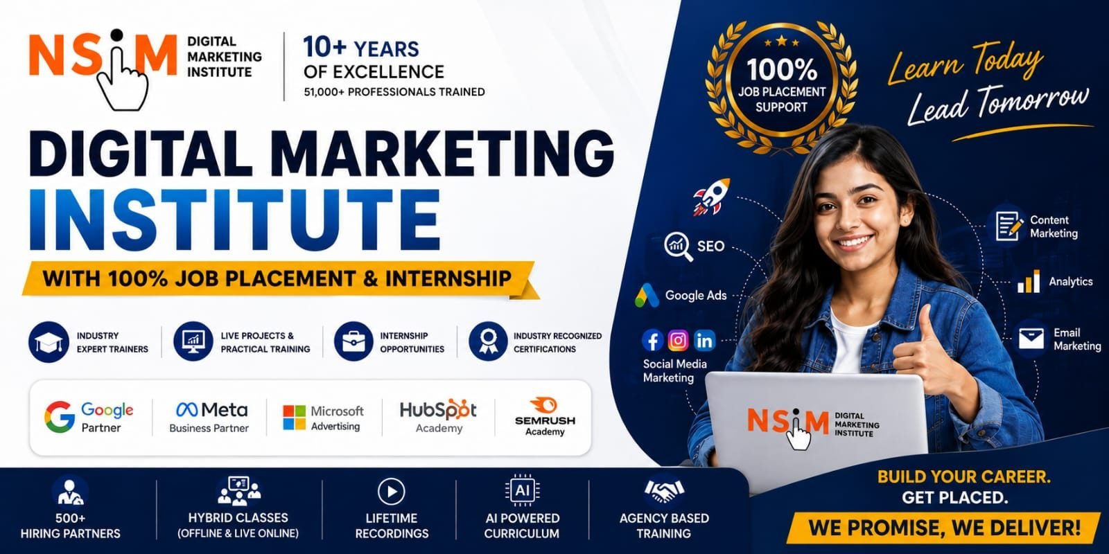 Digital Marketing Institute with 100% Job Placement & Internship
